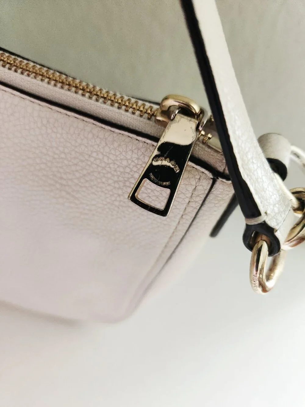 Euc Coach Floral Studded Chalk Leather Crossbody Bag PUrse